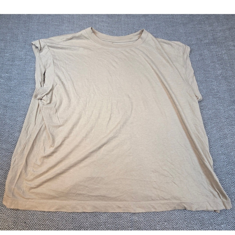 A New Day Tan Beige Cotton Modal Muscle Tee Sleeveless Shirt XXL Relaxed Fit - Picture 2 of 9
